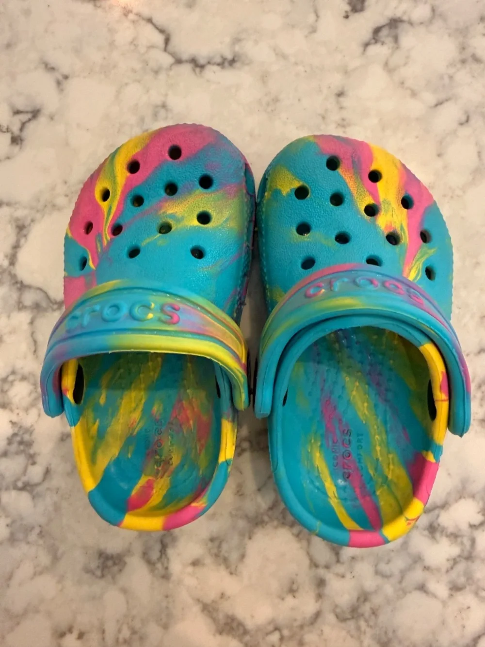 Crocs Toddler Classic Multi-Color Marbled Clog/Slip-On Casual Shoes Size C9